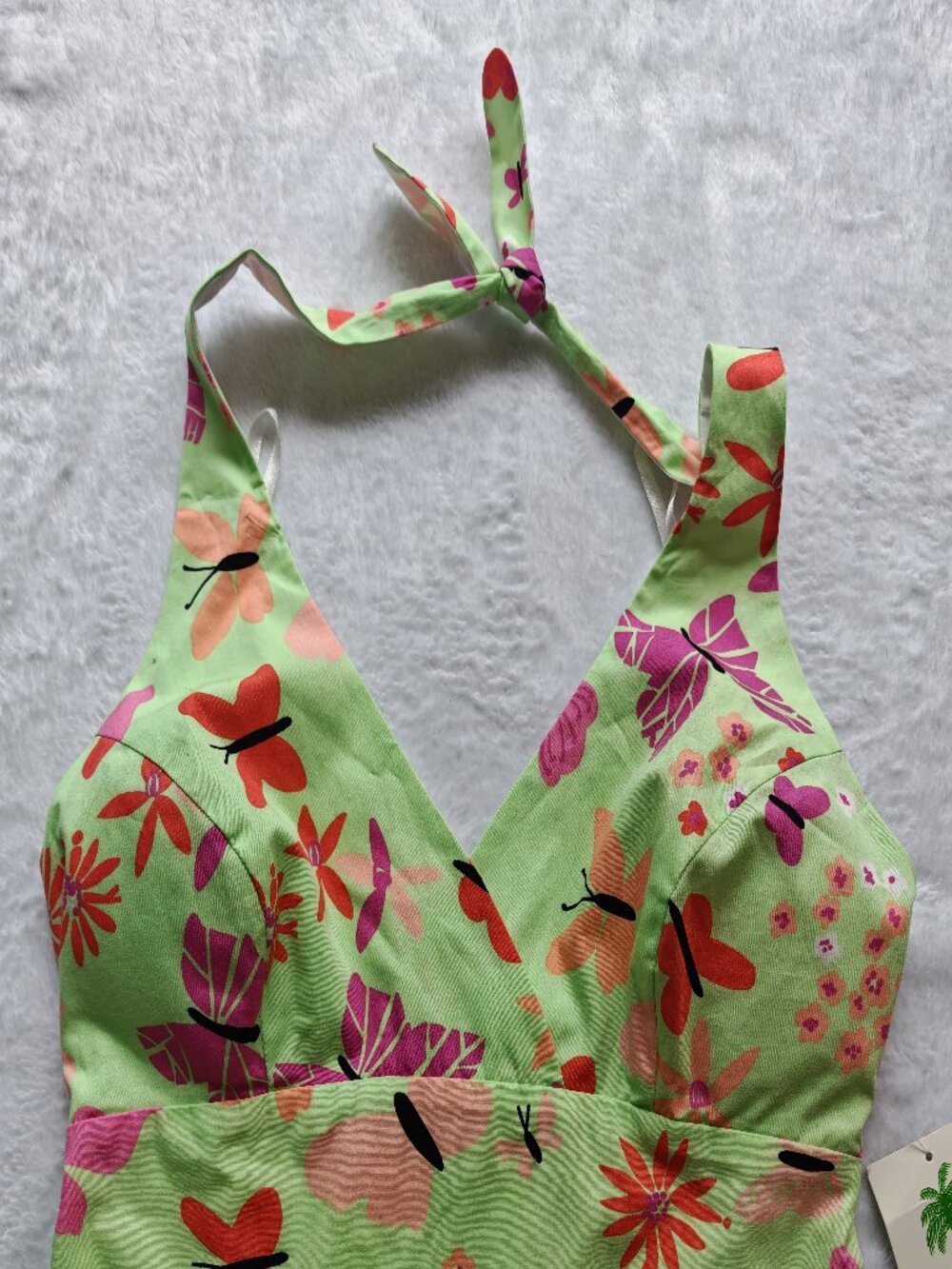 Lilly Pulitzer Candy Strapless Butterfly Floral Dress Size 6 NWT Green Pink Summ - Picture 6 of 10